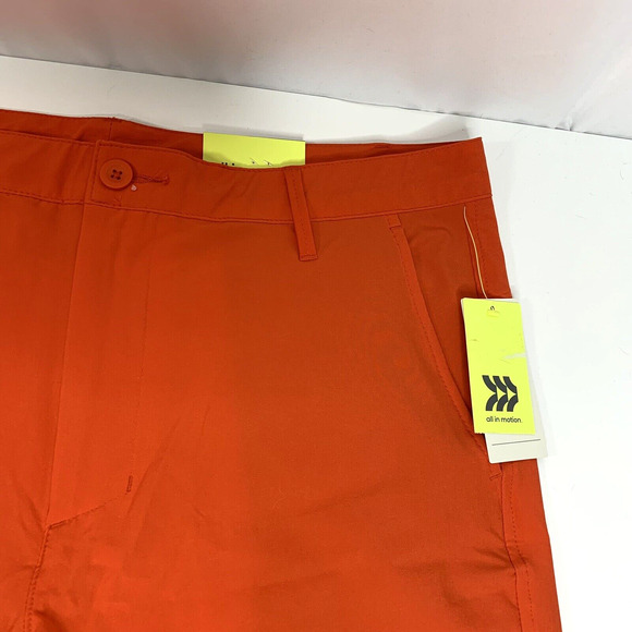 All In Motion Mens Hybrid Swim Shorts Size Large Orange Pockets - Picture 3 of 8